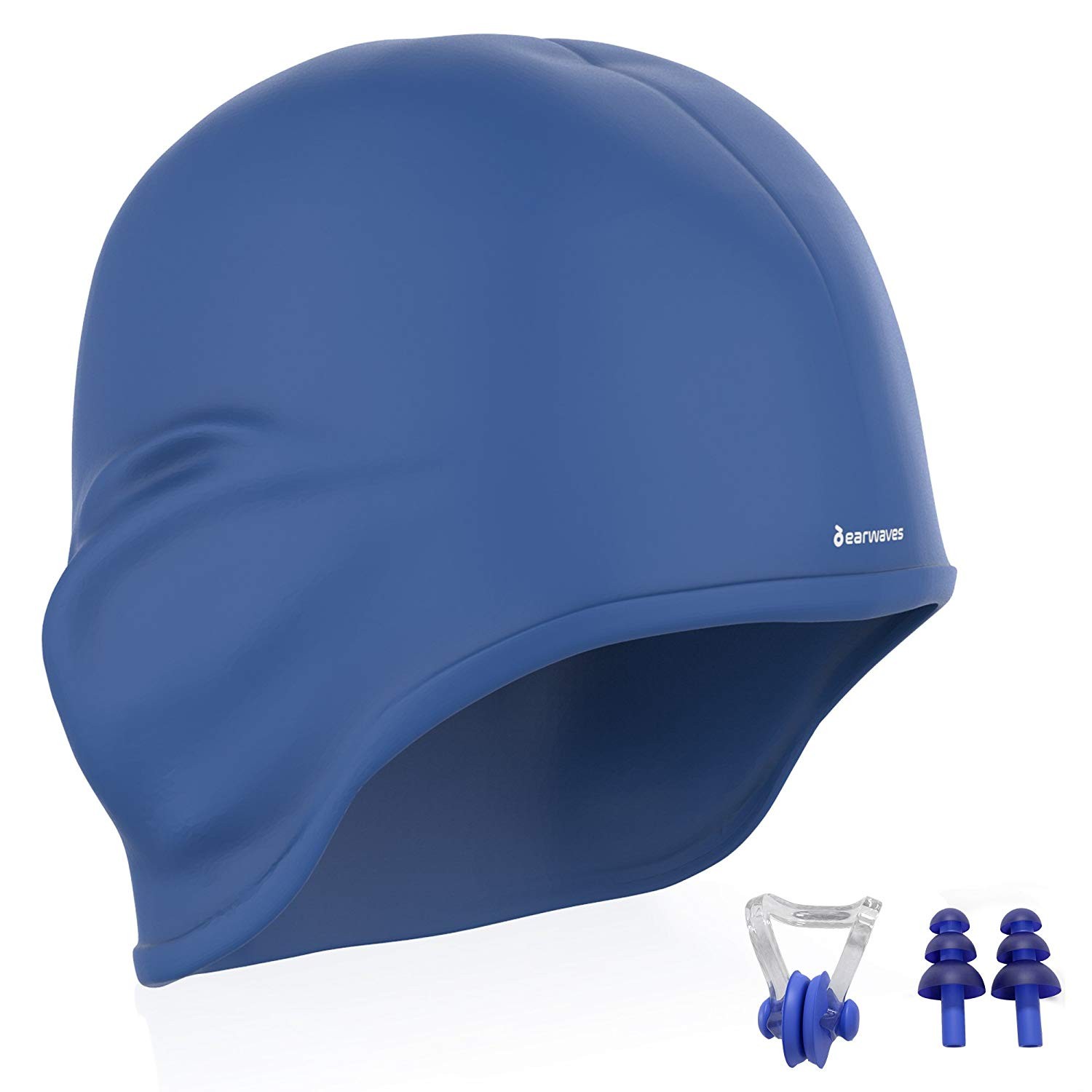compensar Compañero Serrado Gorro de natación H2O Hero - Azul - Earwaves®