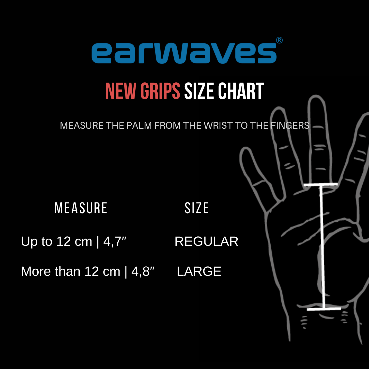 earwaves gloves sizing chart